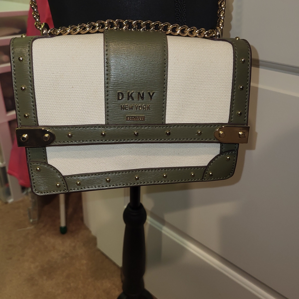 DKNY Green and White Women's Bag